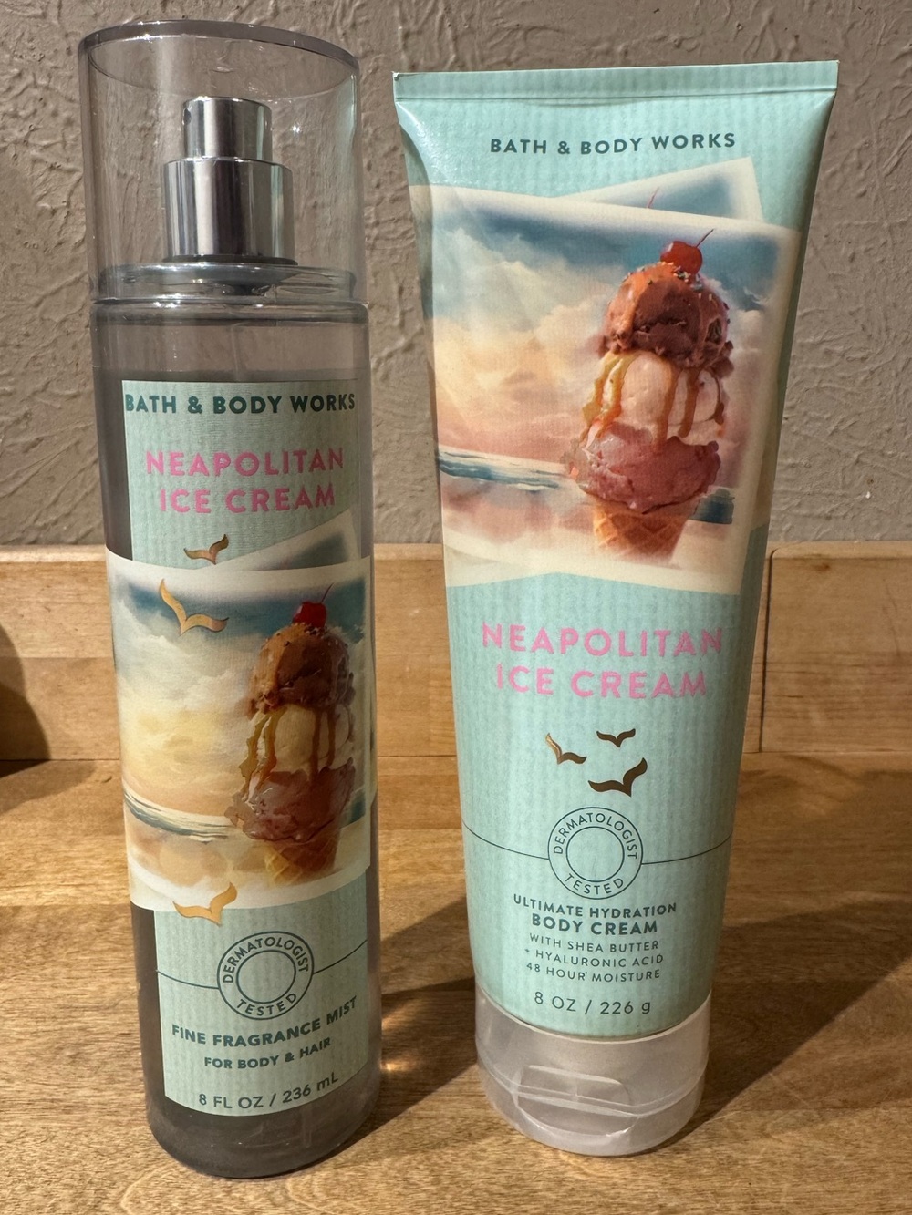 NWT Neapolitan Ice Cream Fragrance Mist and Hydration Cream Bundle